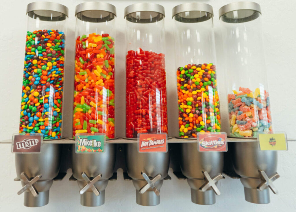 An assortment of chewy candy you shouldn't eat with braces.